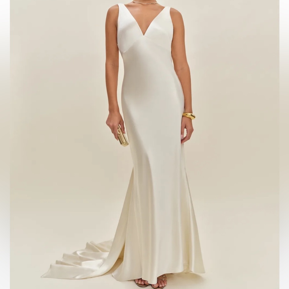 NEW NWT Reformation Margot Silk Dress - Picture 5 of 7